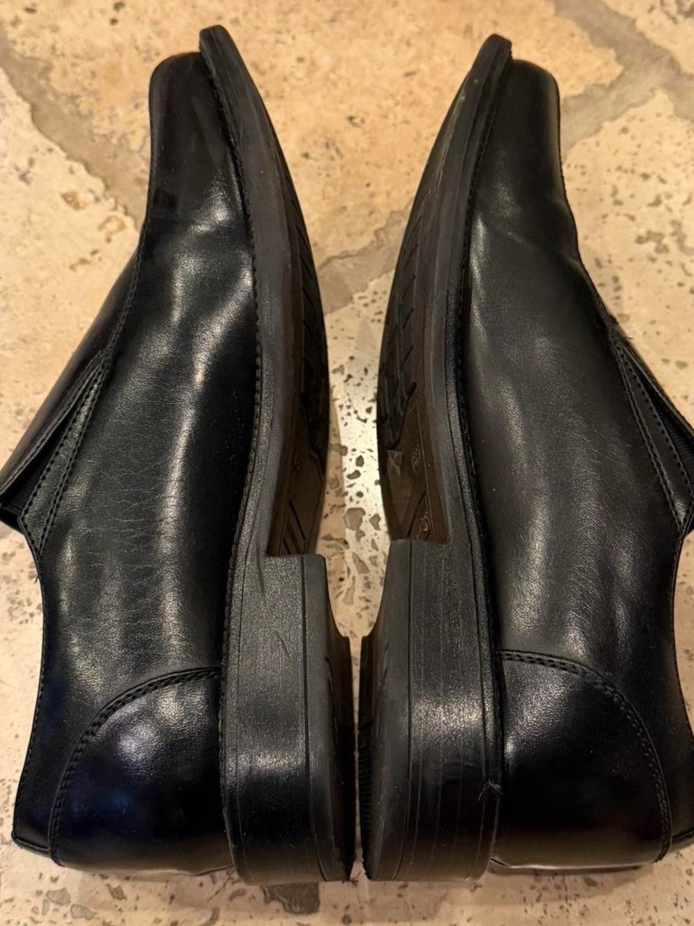 Classic Black Leather Slip-On Dress Shoes - Men